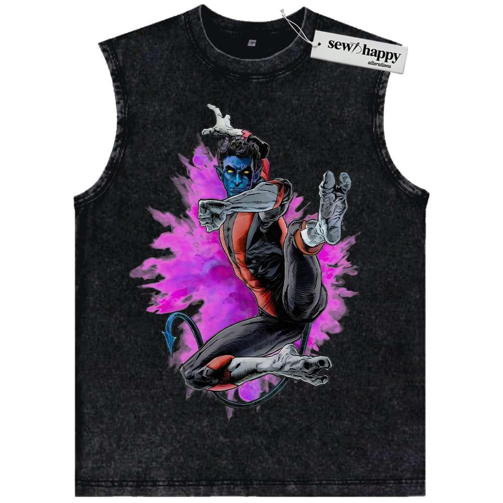 Wash Tank Top Nightcrawler Tank Top, X-Men Tank Top, Marvel Comics Tank Top, Vintage Tank Top
