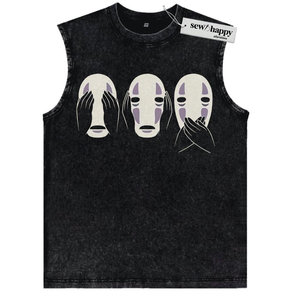 Wash Tank Top No Face Tank Top, Spirited Away Tank Top, Studio Ghibli Tank Top, Anime Tank Top, Vintage Tank Top