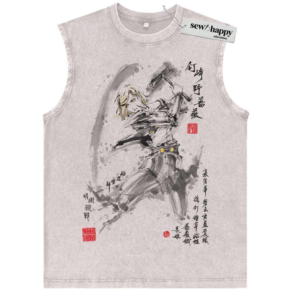 Wash Tank Top Nobara Kugisaki Tank Top, Jujutsu Kaisen Tank Top, Anime Tank Top, Vintage Tank Top