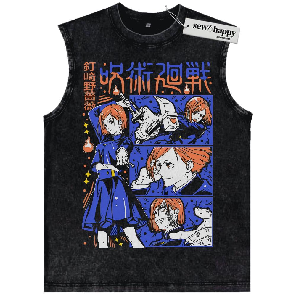 Wash Tank Top Nobara Kugisaki Tank Top, Jujutsu Kaisen Tank Top, Anime Tank Top, Vintage Tank Top