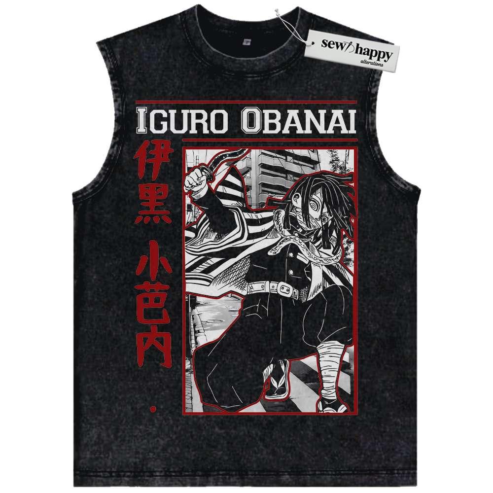 Wash Tank Top Obanai Iguro Tank Top, Demon Slayer Tank Top, Anime Tank Top, Vintage Tank Top