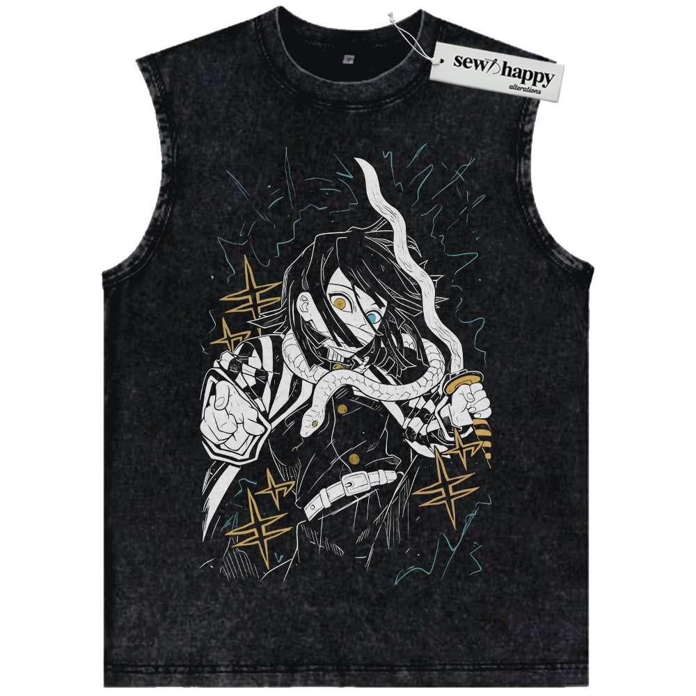 Wash Tank Top Obanai Iguro Tank Top, Demon Slayer Tank Top, Anime Tank Top, Vintage Tank Top