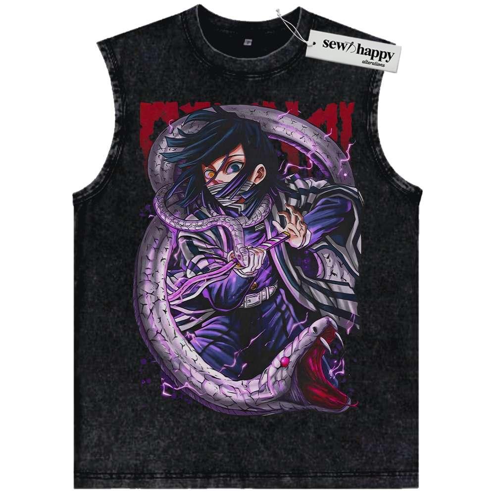 Wash Tank Top Obanai Iguro Tank Top, Demon Slayer Tank Top, Anime Tank Top, Vintage Tank Top