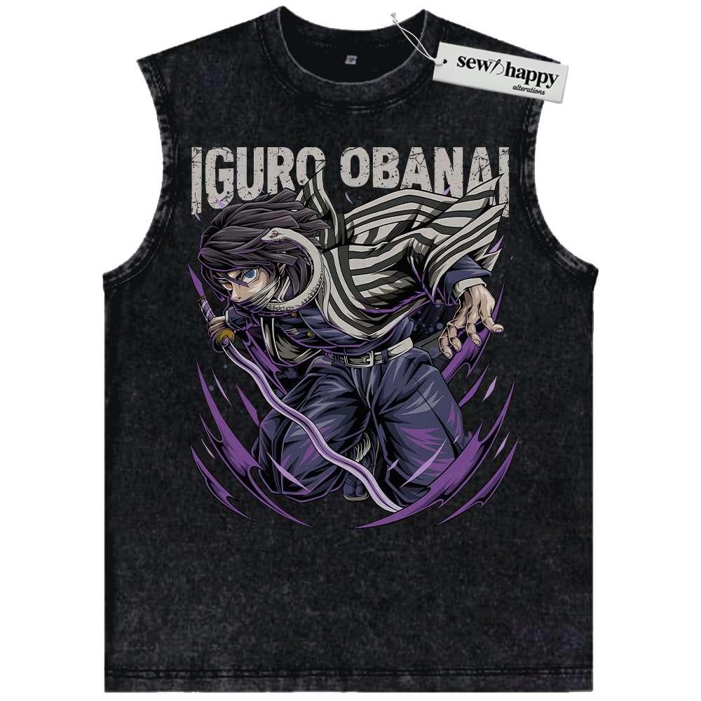 Wash Tank Top Obanai Iguro Tank Top, Demon Slayer Tank Top, Anime Tank Top, Vintage Tank Top