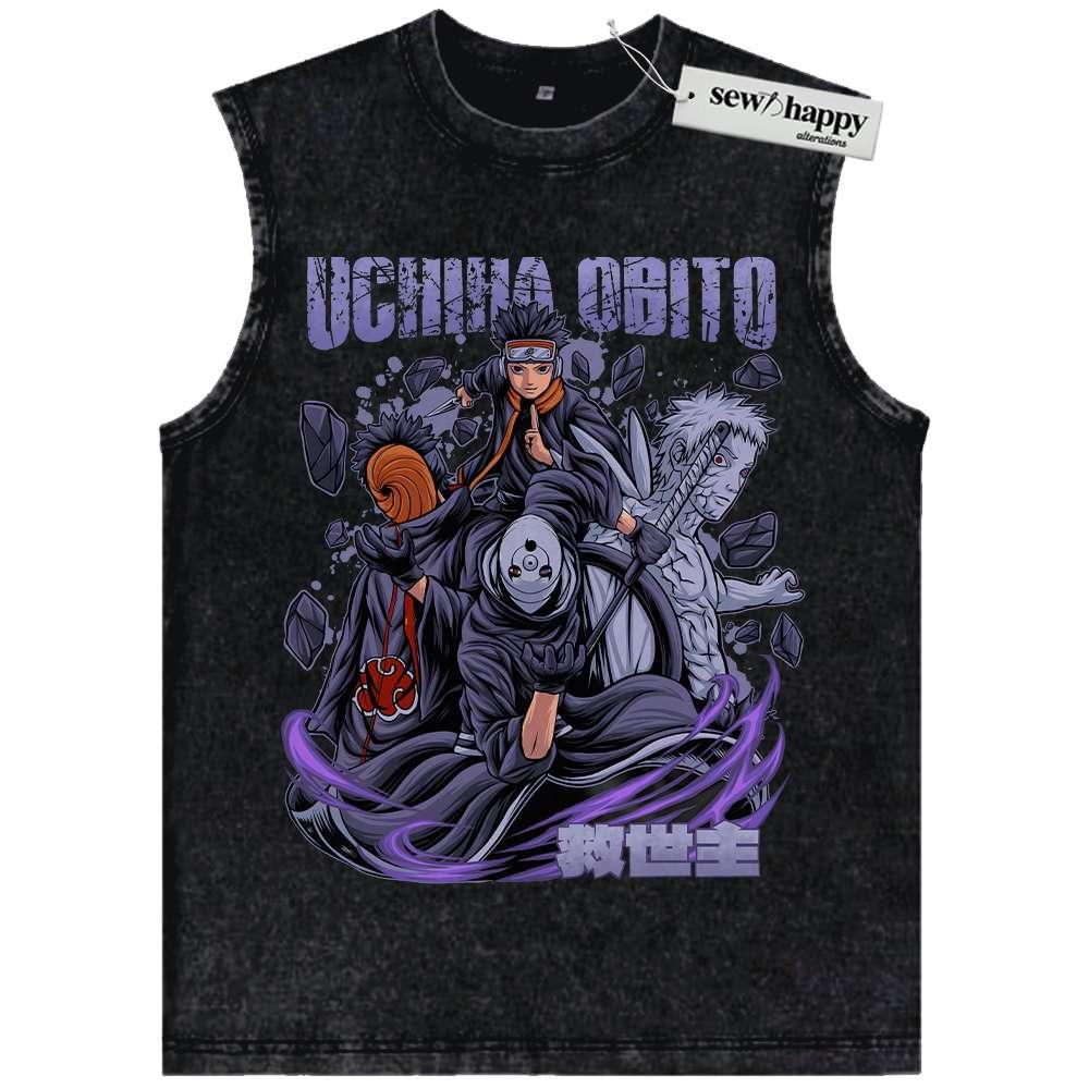 Wash Tank Top Obito Uchiha Tank Top, Naruto Tank Top, Anime Tank Top, Vintage Tank Top
