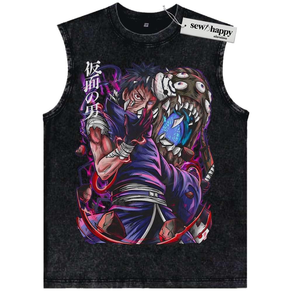 Wash Tank Top Obito Uchiha Tank Top, Naruto Tank Top, Anime Tank Top, Vintage Tank Top