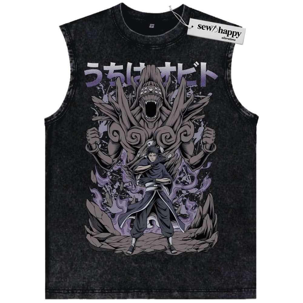 Wash Tank Top Obito Uchiha Tank Top, Naruto Tank Top, Anime Tank Top, Vintage Tank Top