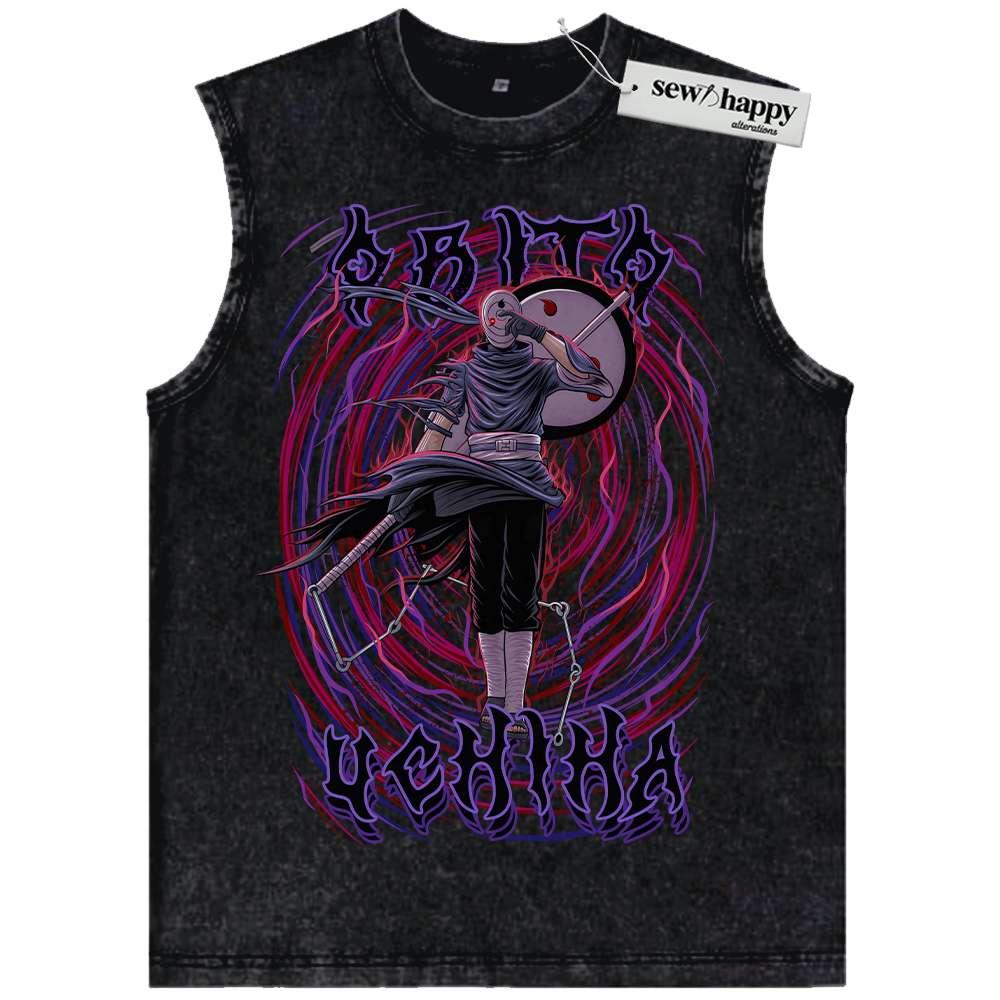 Wash Tank Top Obito Uchiha Tank Top, Naruto Tank Top, Anime Tank Top, Vintage Tank Top