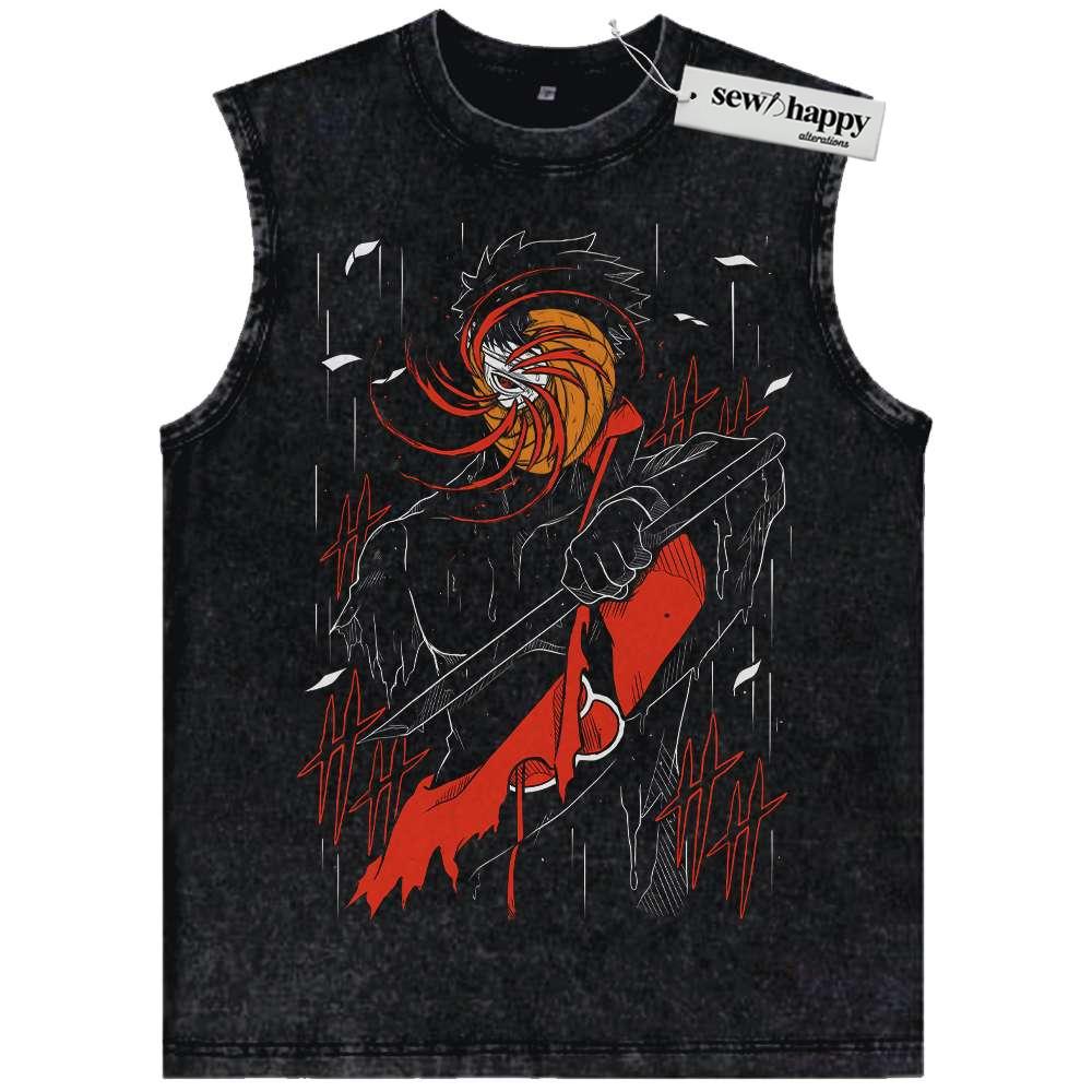 Wash Tank Top Obito Uchiha Tank Top, Naruto Tank Top, Anime Tank Top, Vintage Tank Top