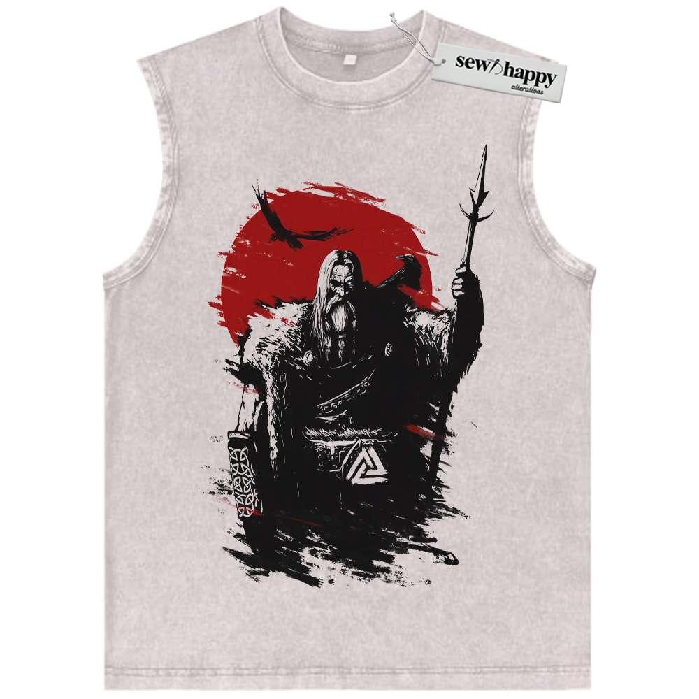 Wash Tank Top Odin Tank Top, Norse Mythology Tank Top, Vintage Tank Top