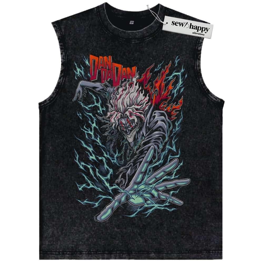 Wash Tank Top Okarun Tank Top, Dandadan Tank Top, Anime Tank Top, Vintage Tank Top