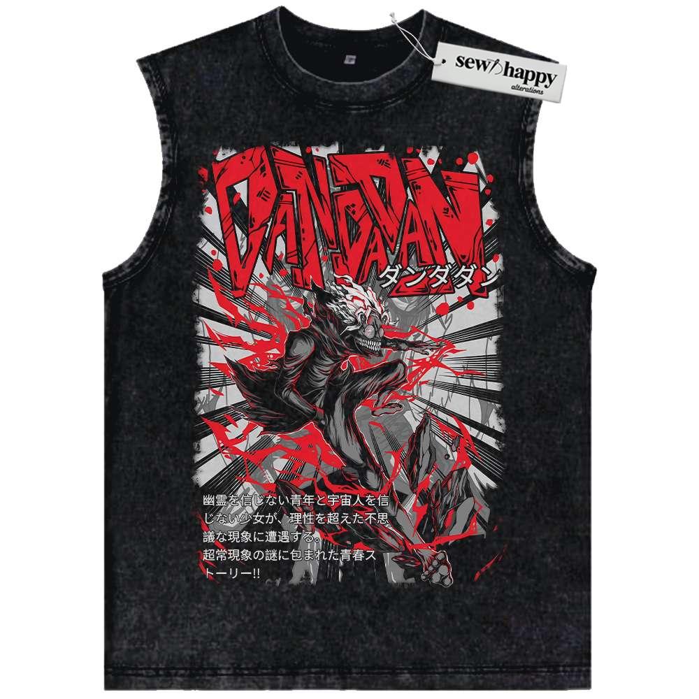 Wash Tank Top Okarun Tank Top, Dandadan Tank Top, Anime Tank Top, Vintage Tank Top