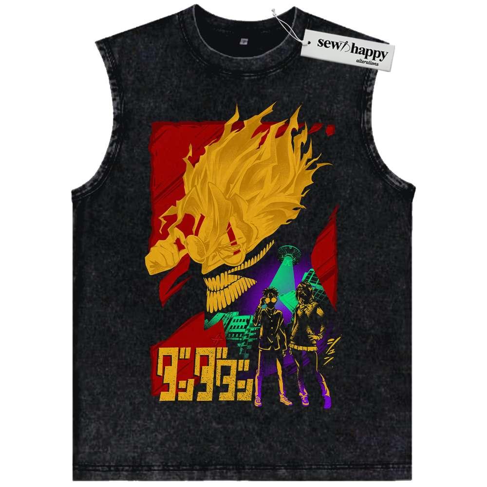 Wash Tank Top Okarun Tank Top, Dandadan Tank Top, Anime Tank Top, Vintage Tank Top