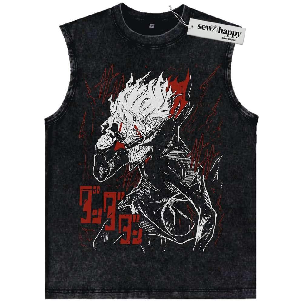 Wash Tank Top Okarun Tank Top, Dandadan Tank Top, Anime Tank Top, Vintage Tank Top