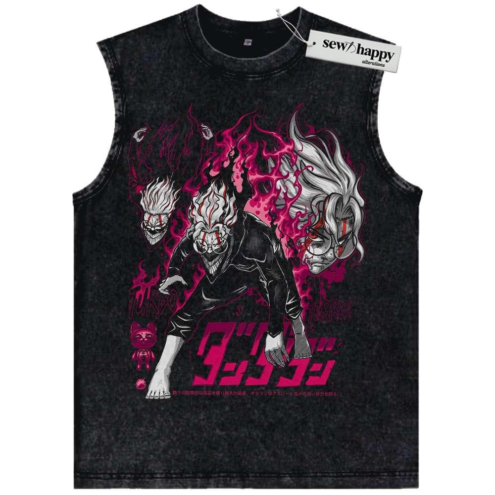 Wash Tank Top Okarun Tank Top, Dandadan Tank Top, Anime Tank Top, Vintage Tank Top