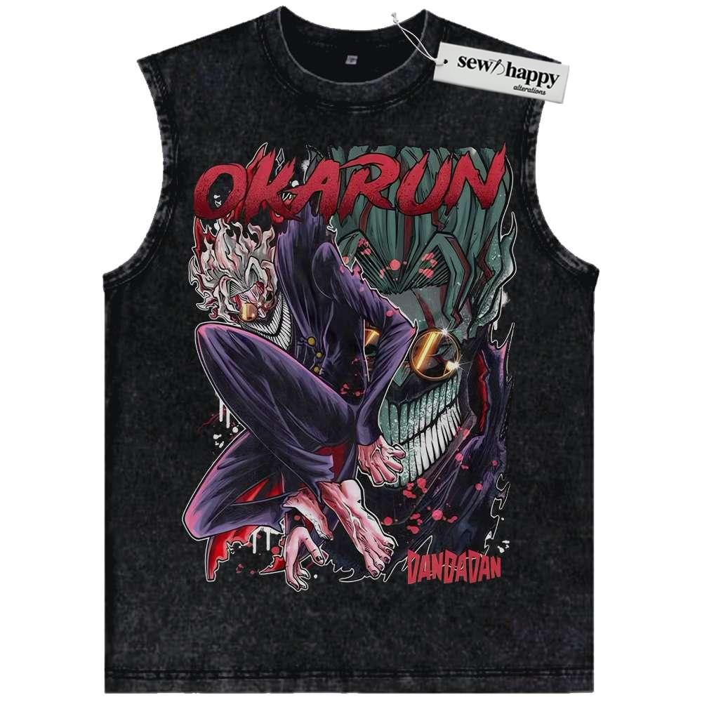 Wash Tank Top Okarun Tank Top, Ken Takakura Tank Top, Dandadan Tank Top, Anime Tank Top, Vintage Tank Top