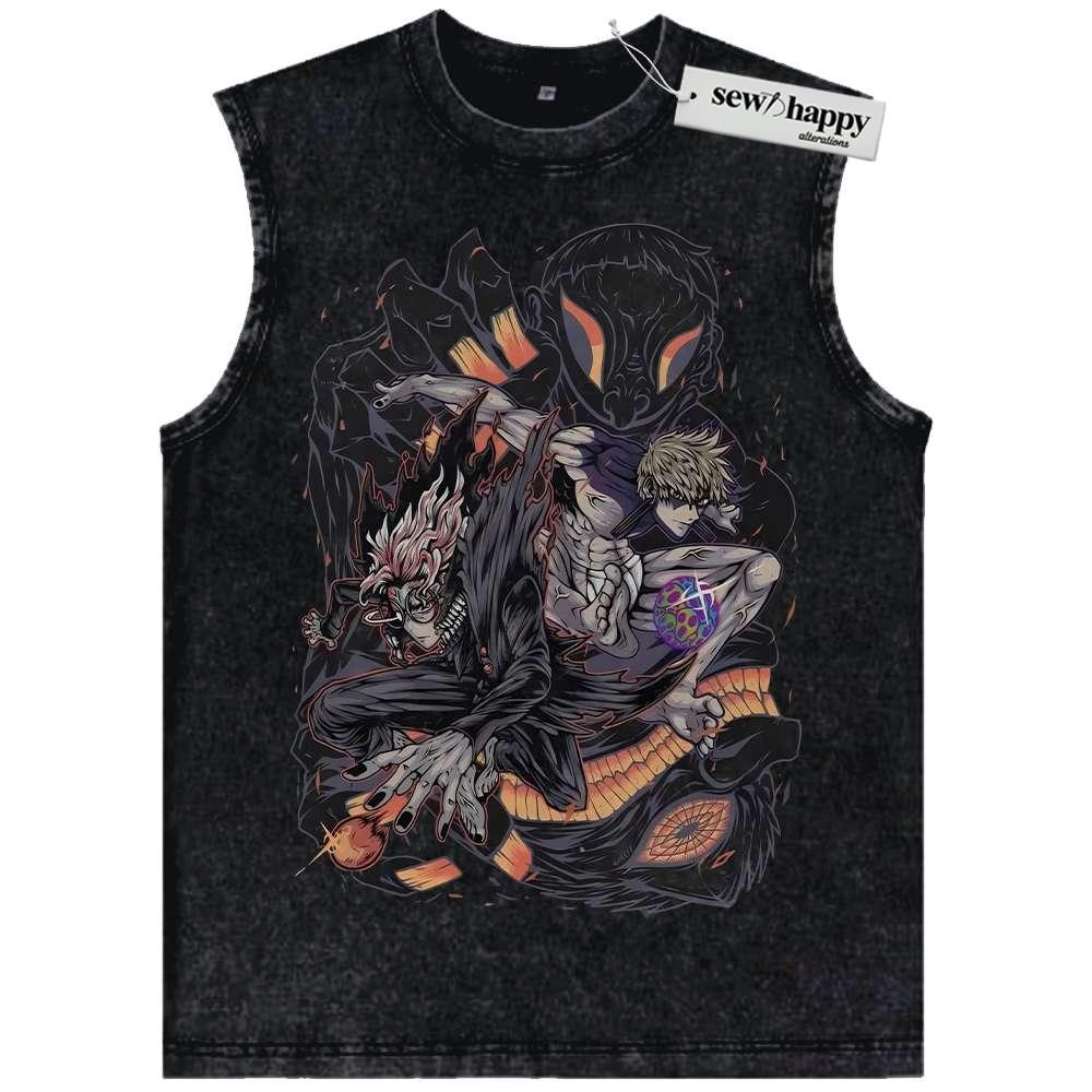 Wash Tank Top Okarun Tank Top, Ken Takakura Tank Top, Dandadan Tank Top, Anime Tank Top, Vintage Tank Top