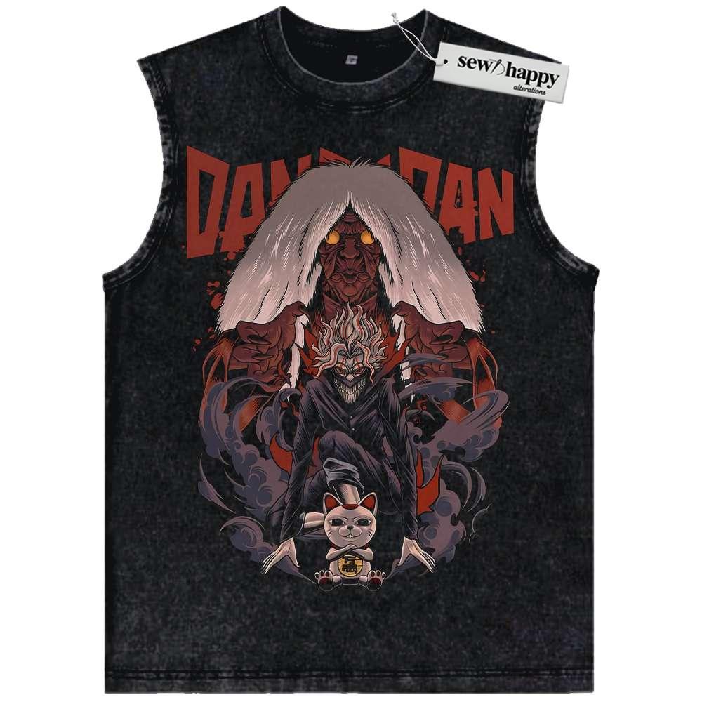 Wash Tank Top Okarun vs Turbo Granny Tank Top, Dandadan Tank Top, Anime Tank Top, Vintage Tank Top