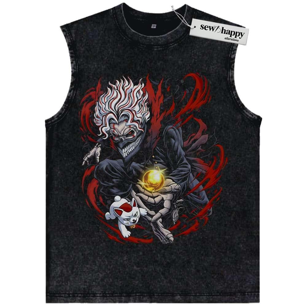 Wash Tank Top Okarun vs Turbo Granny Tank Top, Dandadan Tank Top, Anime Tank Top, Vintage Tank Top