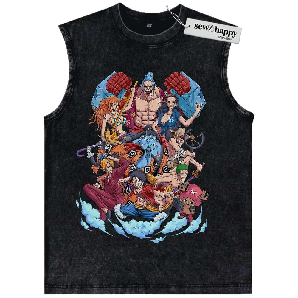 Wash Tank Top One Piece Tank Top, Anime Tank Top, Vintage Tank Top