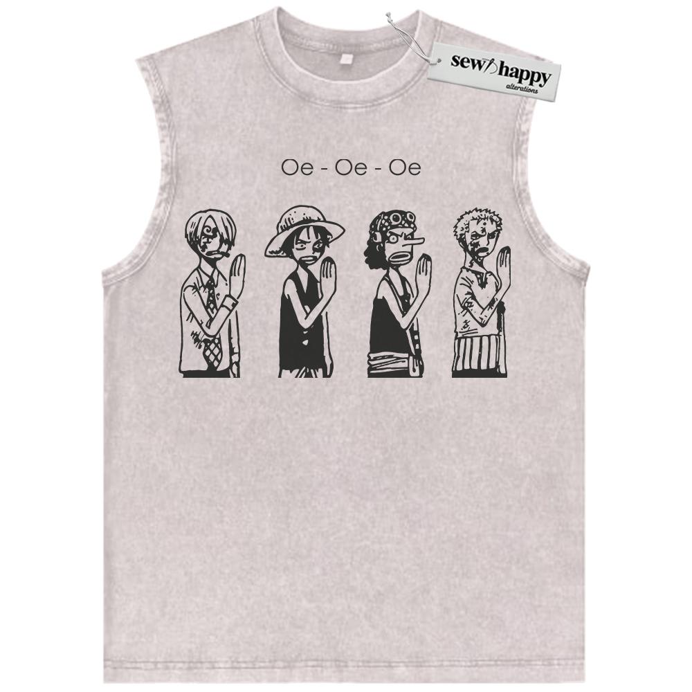 Wash Tank Top One Piece Tank Top, Anime Tank Top, Vintage Tank Top