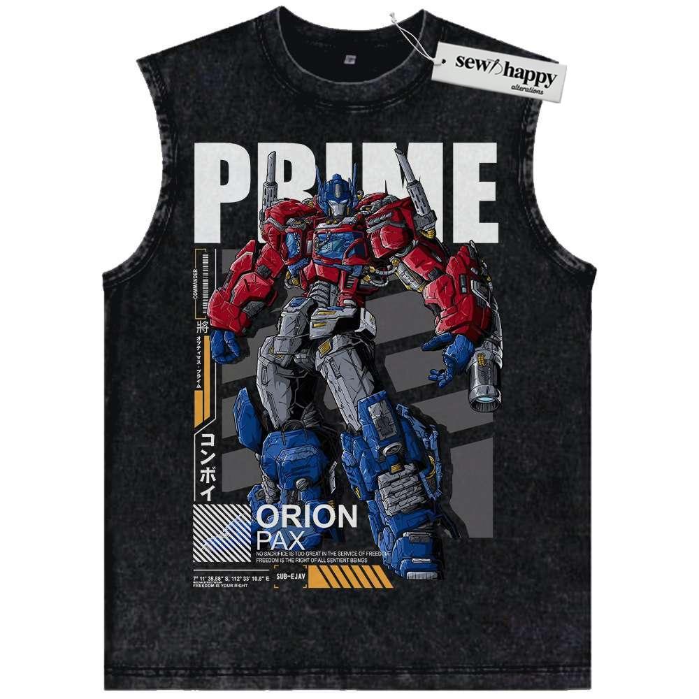 Wash Tank Top Optimus Prime Tank Top, Transformers Tank Top, Movie Vintage Tank Top