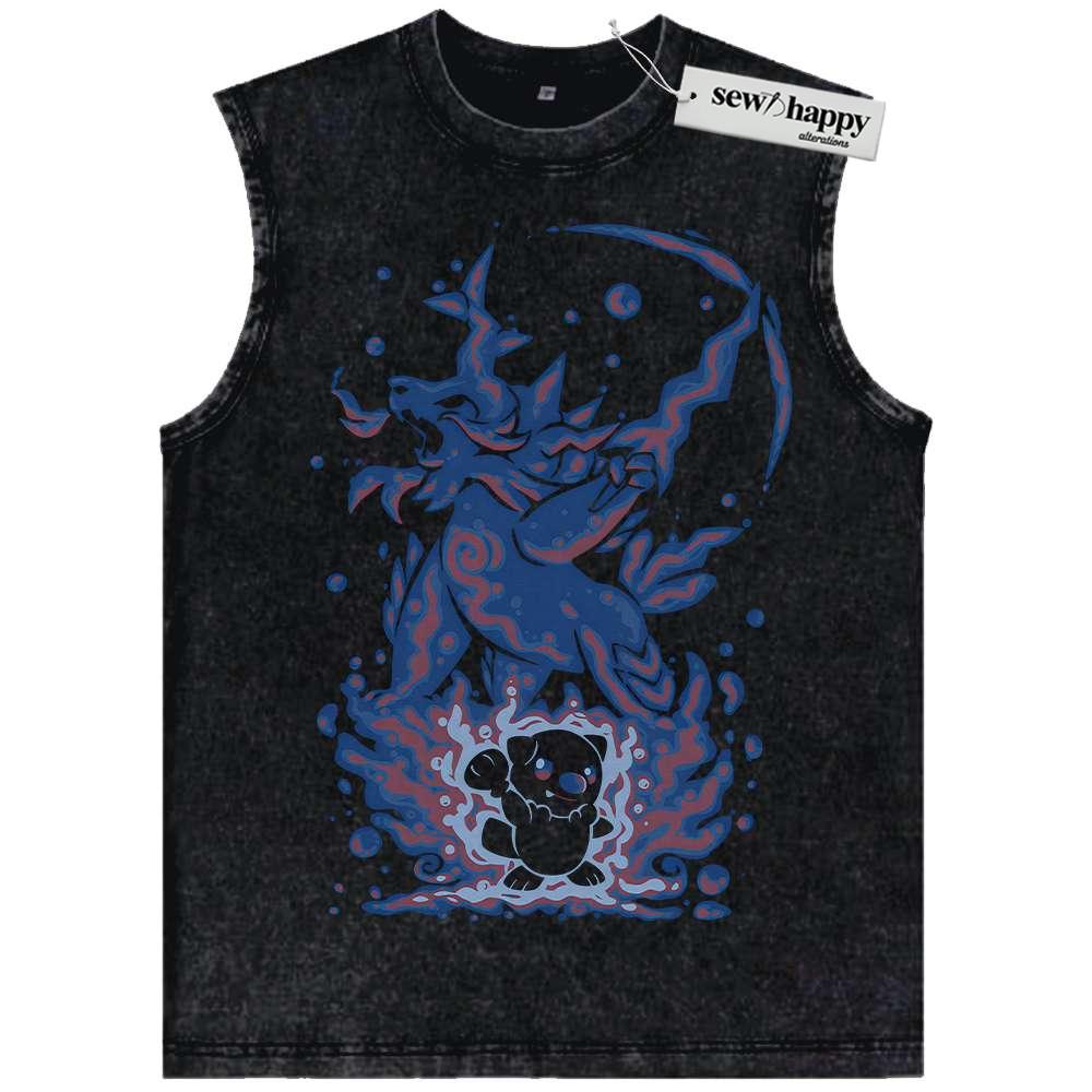 Wash Tank Top Oshawott vs Samurott Tank Top, Pokemon Tank Top, Anime Tank Top, Vintage Tank Top