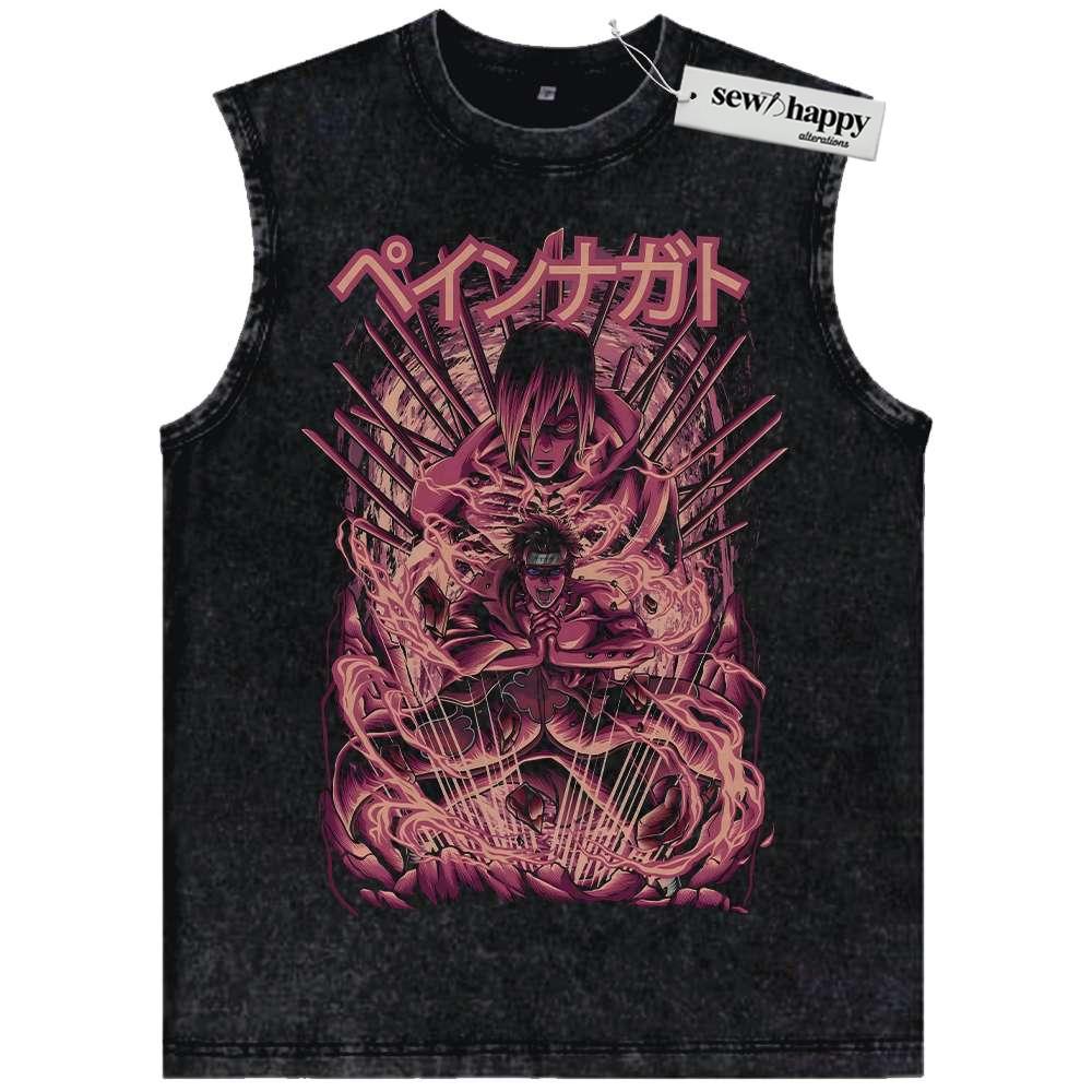 Wash Tank Top Pain – Nagato Uzumaki Tank Top, Naruto Tank Top, Anime Tank Top, Vintage Tank Top