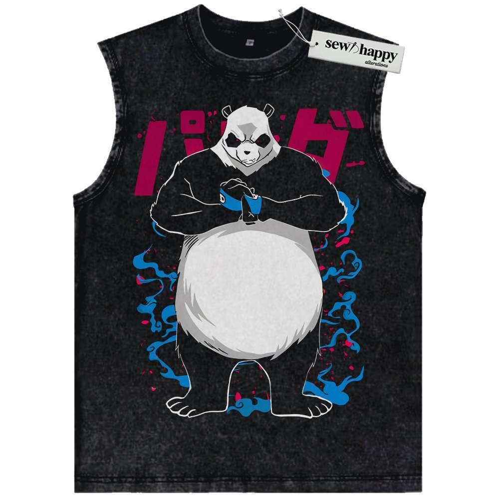 Wash Tank Top Panda Tank Top, Jujutsu Kaisen Tank Top, Anime Tank Top, Vintage Tank Top
