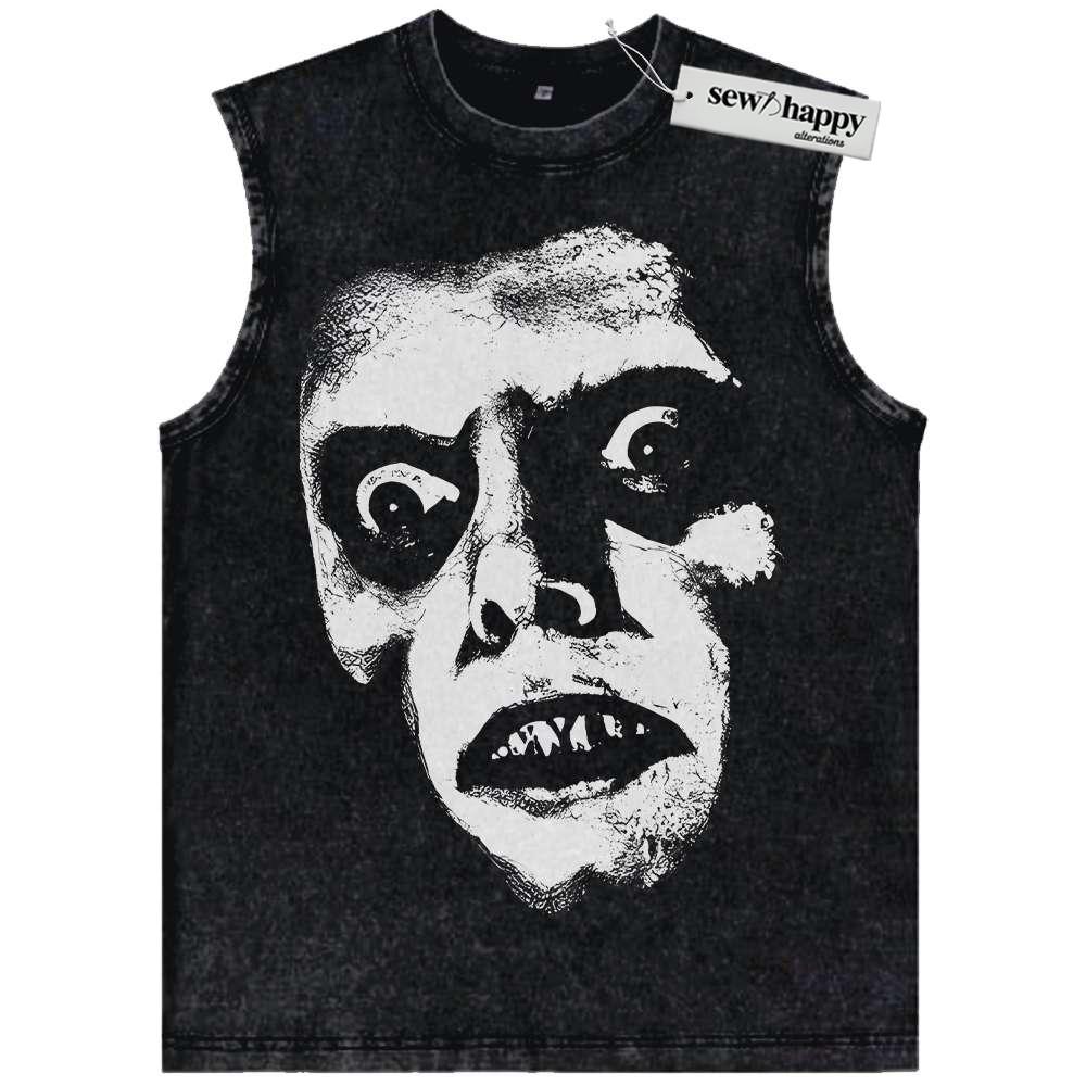 Wash Tank Top Pazuzu Tank Top, The Exorcist Tank Top, Halloween Tank Top, Horror Tank Top, Vintage Tank Top