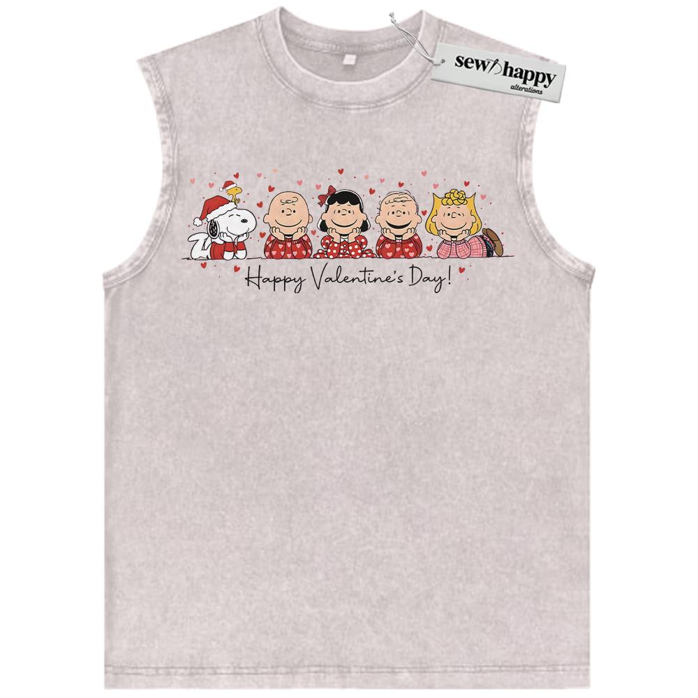 Wash Tank Top Peanuts Tank Top, Animated Tank Top, Valentine’s Day Tank Top, Vintage Tank Top