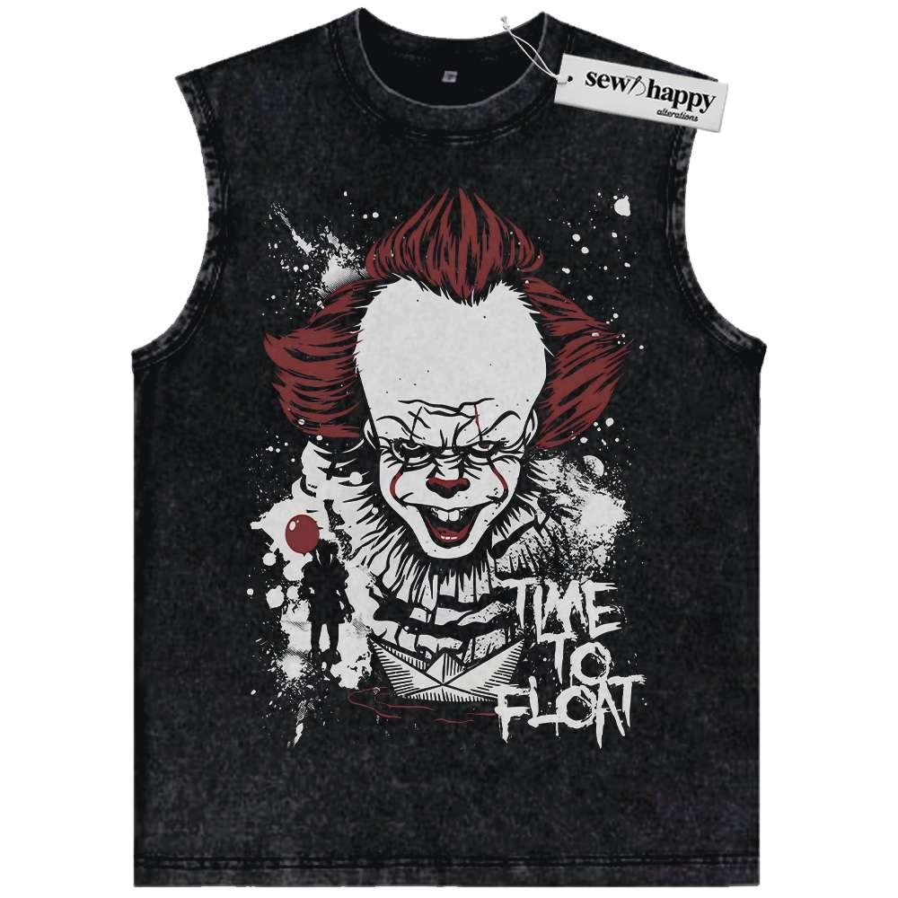 Wash Tank Top Pennywise Tank Top, IT Tank Top, Halloween Tank Top, Horror Tank Top, Vintage Tank Top