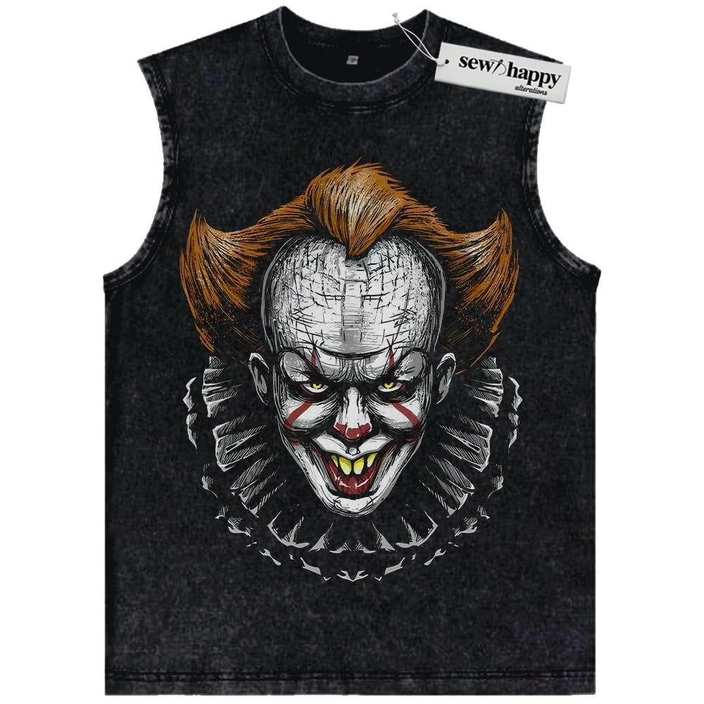 Wash Tank Top Pennywise Tank Top, IT Tank Top, Halloween Tank Top, Horror Tank Top, Vintage Tank Top