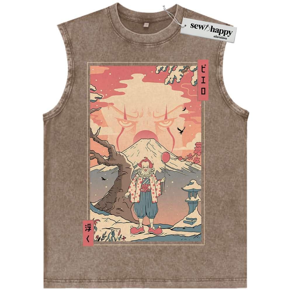 Wash Tank Top Pennywise Tank Top, IT Tank Top, Halloween Tank Top, Horror Tank Top, Vintage Tank Top
