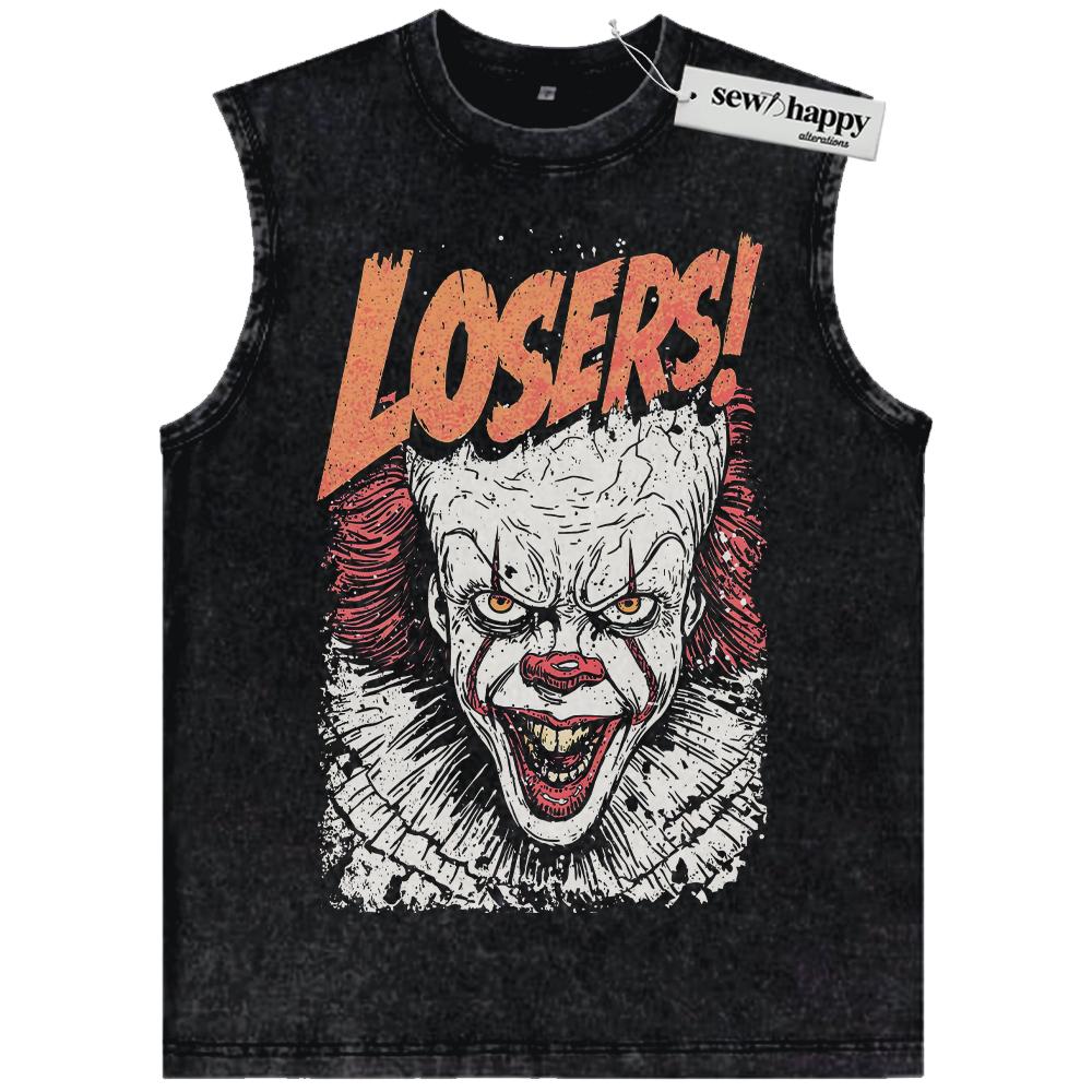Wash Tank Top Pennywise Tank Top, IT Tank Top, Halloween Tank Top, Horror Tank Top, Vintage Tank Top