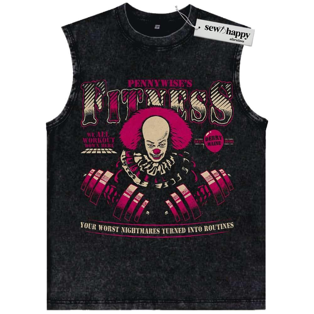 Wash Tank Top Pennywise Tank Top, IT Tank Top, Horror Movie Tank Top, Vintage Tank Top
