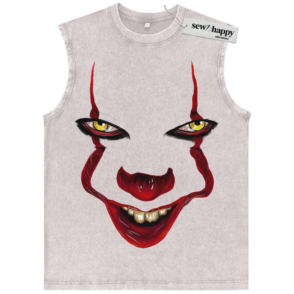 Wash Tank Top Pennywise Tank Top, IT Tank Top, Horror Movie Tank Top, Vintage Tank Top