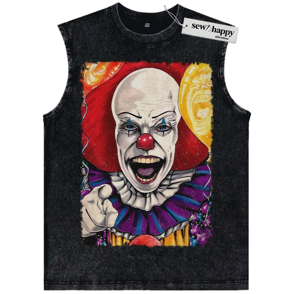 Wash Tank Top Pennywise Tank Top, IT Tank Top, Horror Movie Tank Top, Vintage Tank Top