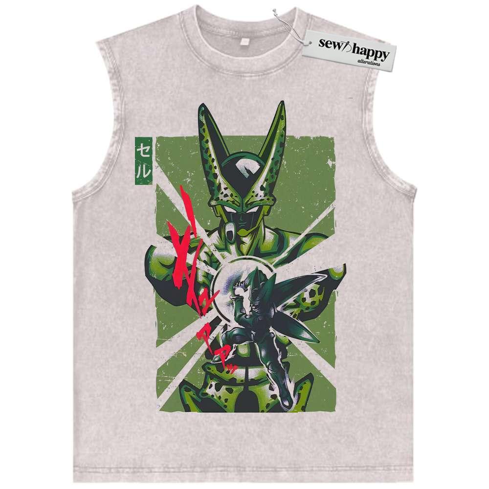 Wash Tank Top Perfect Cell Tank Top, Dragon Ball Z Tank Top, DBZ Tank Top, Anime Tank Top, Vintage Tank Top
