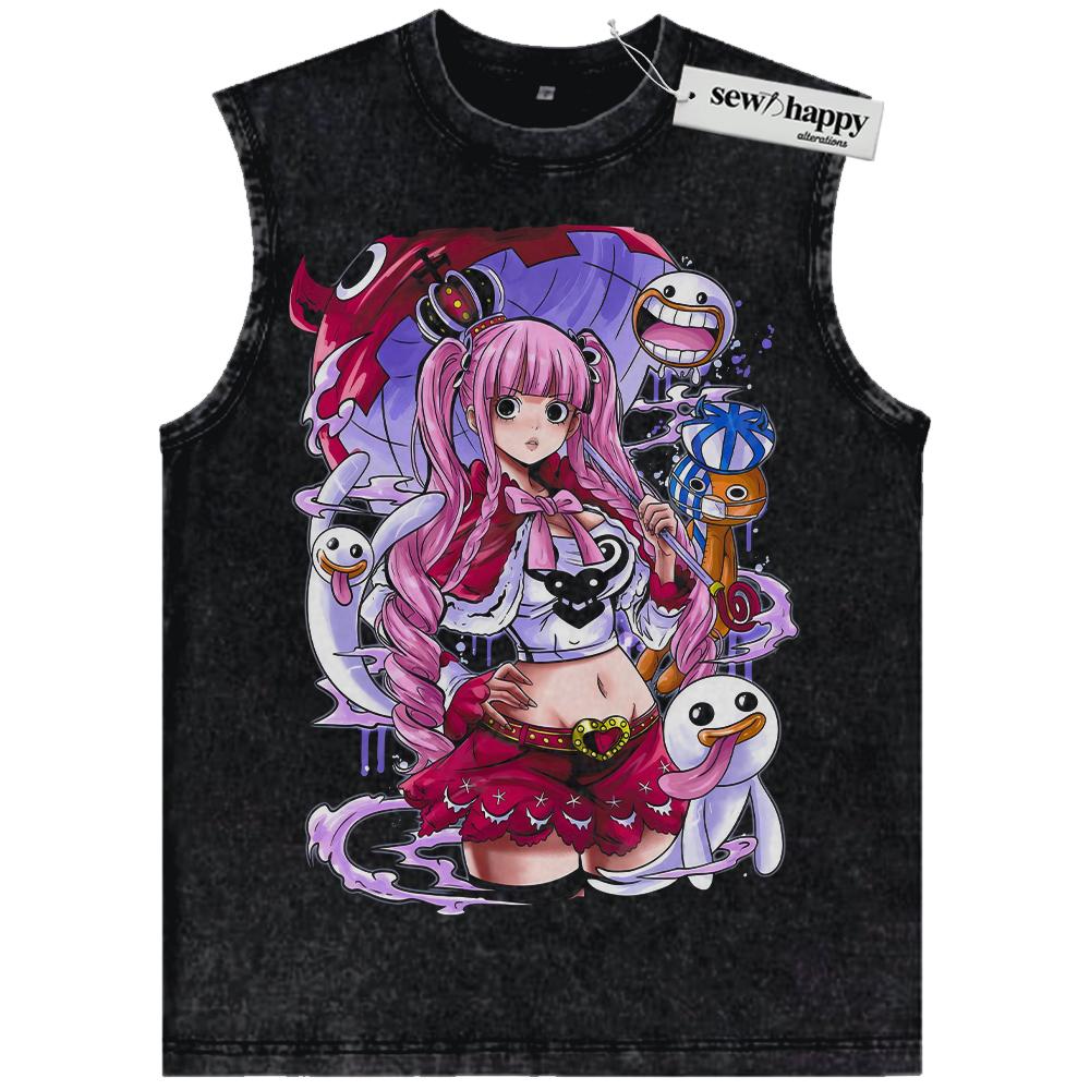 Wash Tank Top Perona Tank Top, One Piece Tank Top, Anime Tank Top, Vintage Tank Top