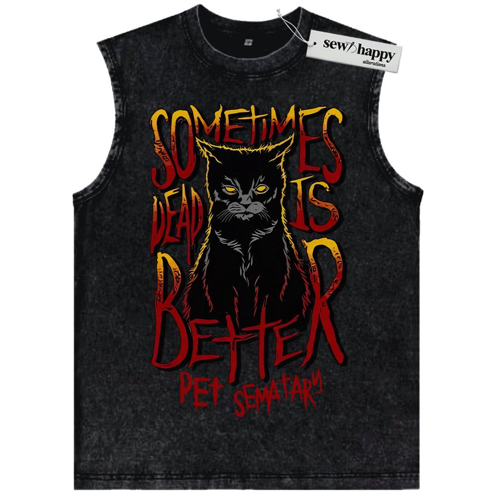 Wash Tank Top Pet Sematary Tank Top, Horror Movie Tank Top, Vintage Tank Top
