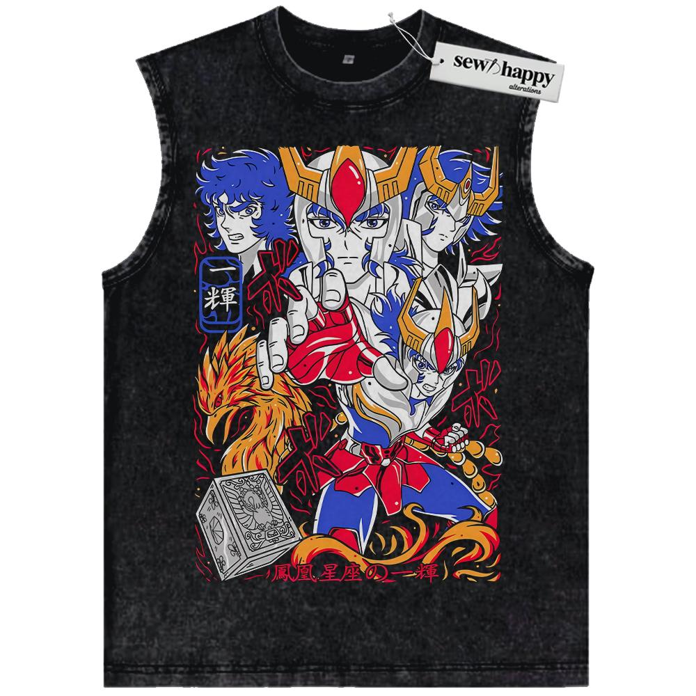 Wash Tank Top Phoenix Ikki Tank Top, Saint Seiya Tank Top, Anime Tank Top, Vintage Tank Top