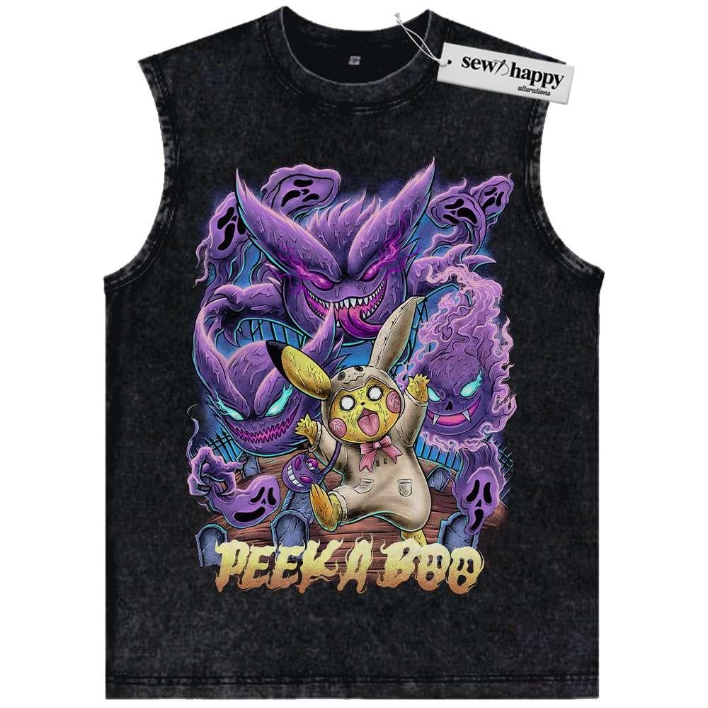 Wash Tank Top Pikachu Tank Top, Gengar Tank Top, Pokemon Tank Top, Anime Tank Top, Vintage Tank Top