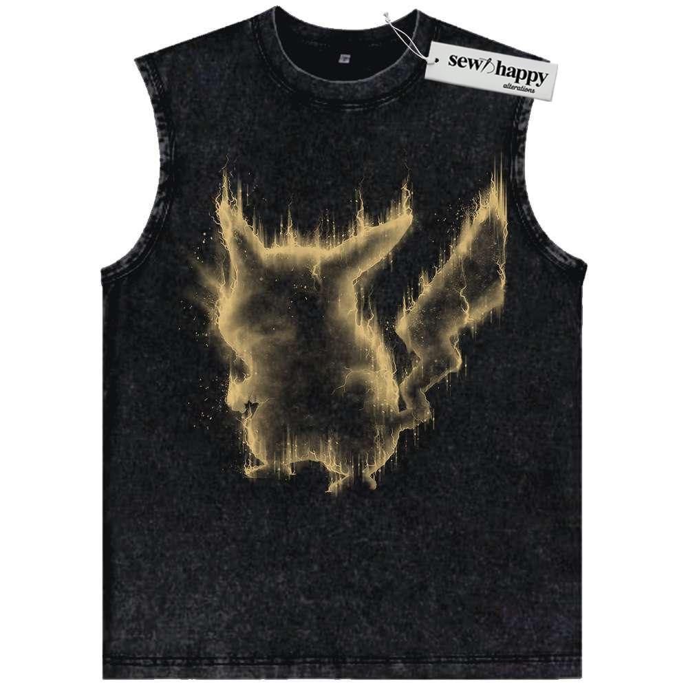 Wash Tank Top Pikachu Tank Top, Pokemon Tank Top, Anime Tank Top, Vintage Tank Top