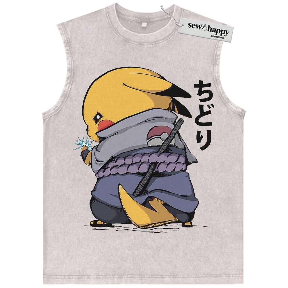 Wash Tank Top Pikachu Tank Top, Pokemon Tank Top, Anime Tank Top, Vintage Tank Top