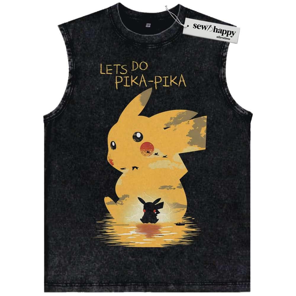 Wash Tank Top Pikachu Tank Top, Pokemon Tank Top, Anime Tank Top, Vintage Tank Top