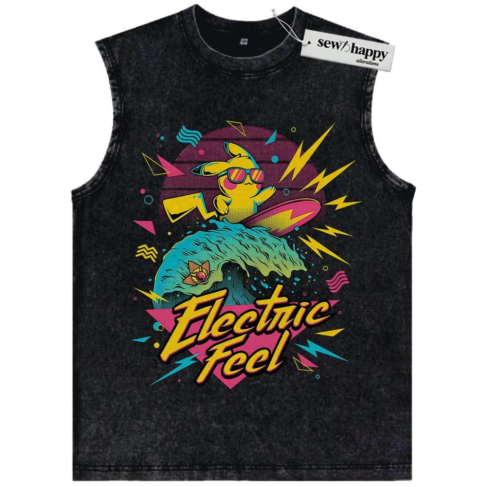 Wash Tank Top Pikachu Tank Top, Pokemon Tank Top, Anime Tank Top, Vintage Tank Top