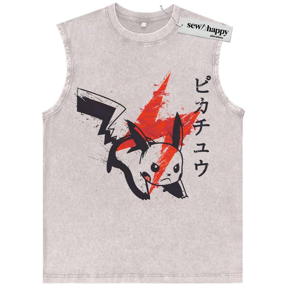 Wash Tank Top Pikachu Tank Top, Pokemon Tank Top, Anime Tank Top, Vintage Tank Top
