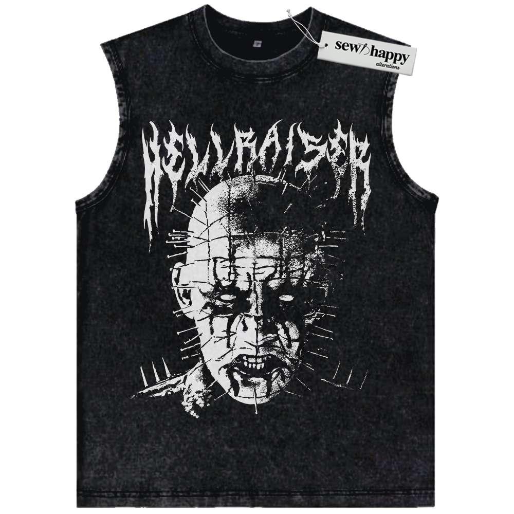 Wash Tank Top Pinhead Tank Top, Hellraiser Tank Top, Halloween Tank Top, Horror Tank Top, Vintage Tank Top
