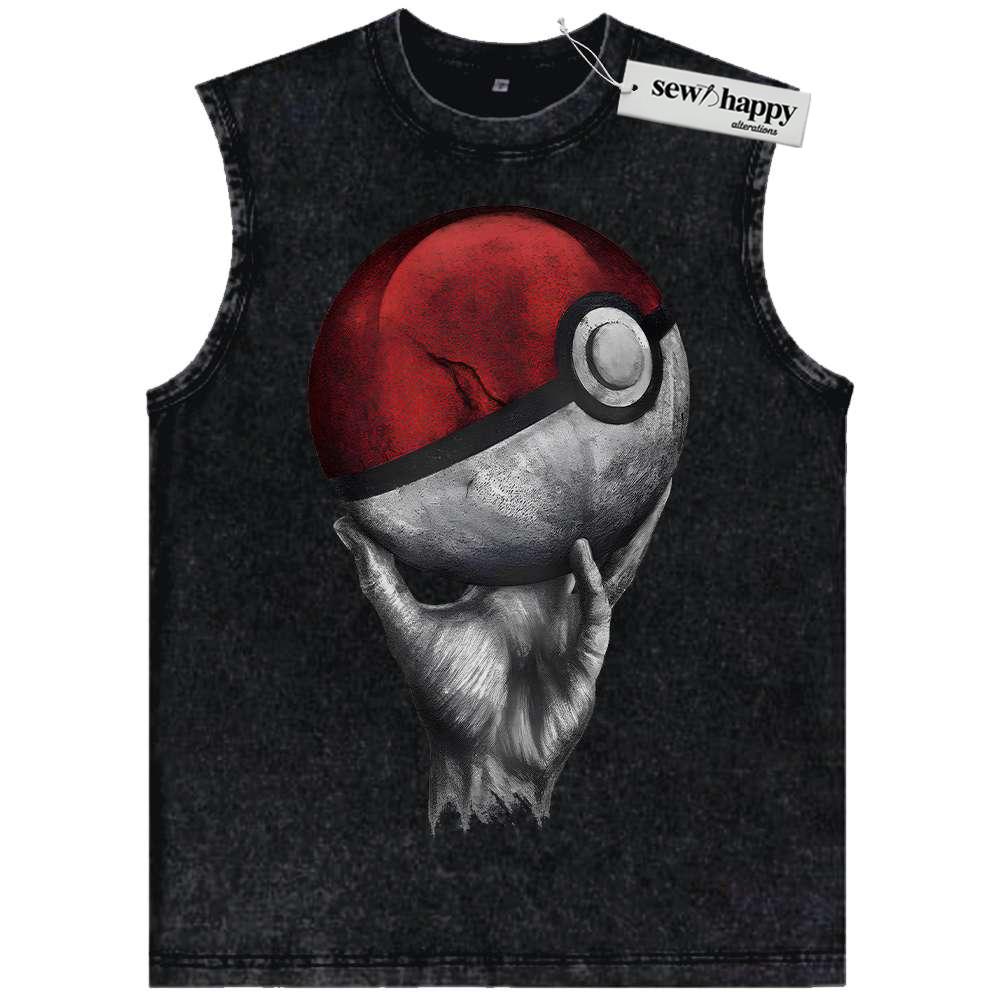 Wash Tank Top Poke Ball Tank Top, Pokemon Tank Top, Anime Tank Top, Vintage Tank Top